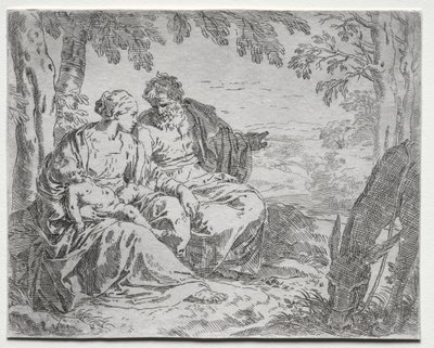Odpocznij w locie do Egiptu autorstwa Giovanni Benedetto Castiglione