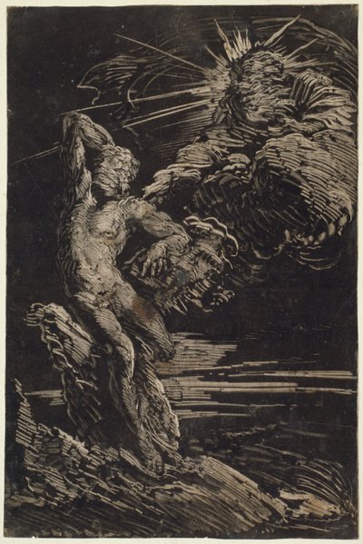 Stworzenie Adama autorstwa Giovanni Benedetto Castiglione