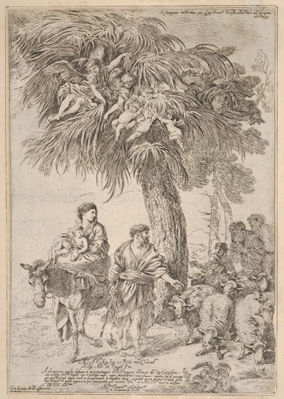 Święta Rodzina w ich ucieczce do Egiptu, ca. 1647. autorstwa Giovanni Benedetto Castiglione