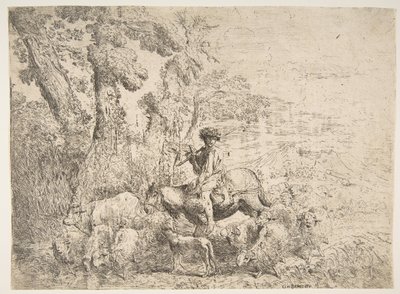 Młody pasterz na koniu, 1638. autorstwa Giovanni Benedetto Castiglione