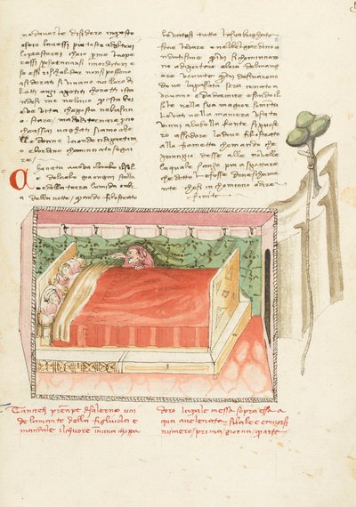 Dekameron, Triumf śmierci Tancredi szpiegujący kochanków, Czwarty dzień, opowiadanie 1. autorstwa Giovanni Boccaccio