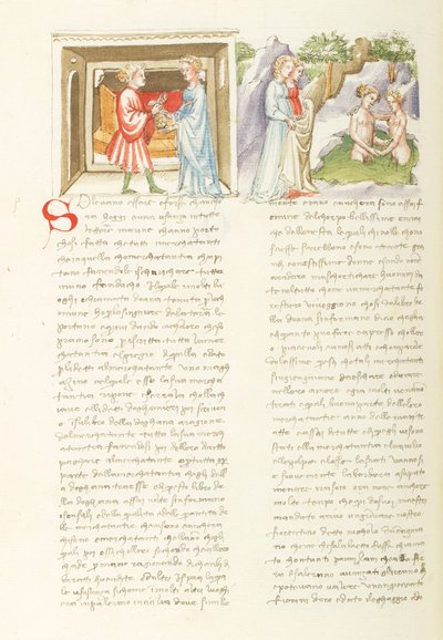 Decameron, Liaison dangereuse Salabaetto et Jancofiore se baignant, Dzień ósmy, opowiadanie 10. autorstwa Giovanni Boccaccio