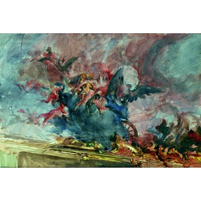 Boldini - PROJEKT DEKORACJI, CZĘŚĆ OKAPU TIEPOLO autorstwa Giovanni Boldini