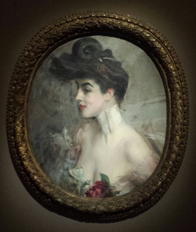 Boldini - Portret Mme X., z kołnierzykiem z koralików autorstwa Giovanni Boldini