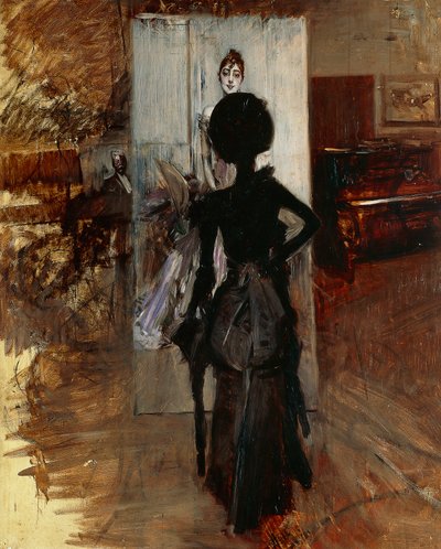 Dama w pracowni malarza w obliczu Białego pastelu Giovanniego Boldiniego (1842-1931) autorstwa Giovanni Boldini