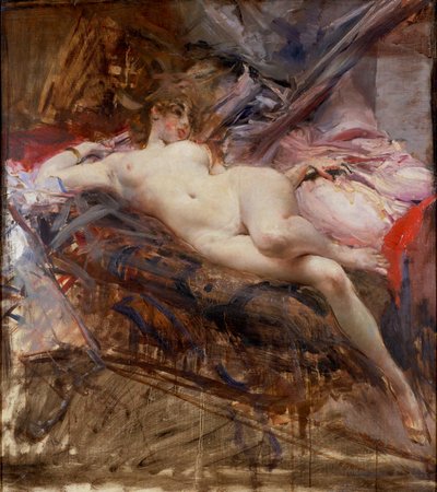 Wyciągnięty akt kobiecy (obraz na płótnie) autorstwa Giovanni Boldini