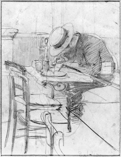 Paul Cesar Helleu przy stoliku w kawiarni autorstwa Giovanni Boldini