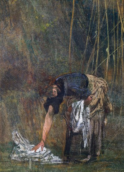 Chłopka odbiera pranie autorstwa Giovanni Boldini
