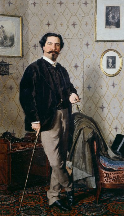 Portret Cristiano Banti z jego laską autorstwa Giovanni Boldini