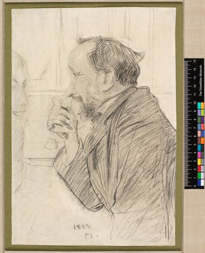 Portret Edgara Degasa przy kawiarnianym stoliku autorstwa Giovanni Boldini