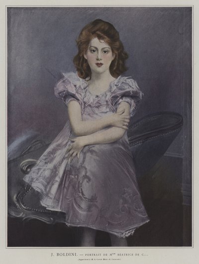 Portret Mademoiselle Beatrice de C ... autorstwa Giovanni Boldini