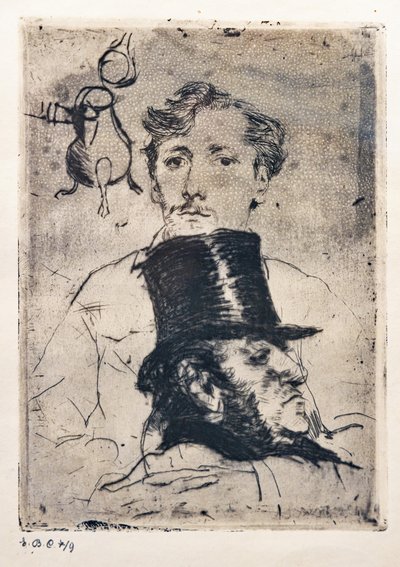 Portret Rodenbacha (akwaforta i sucha igła) autorstwa Giovanni Boldini