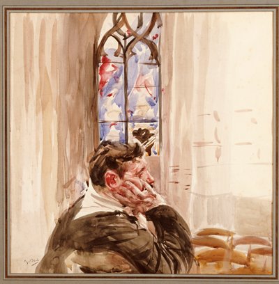 Portret mężczyzny w kościele, 1900 autorstwa Giovanni Boldini
