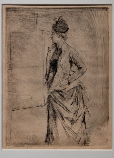 Portret stojącej młodej kobiety z profilu (wizyta) autorstwa Giovanni Boldini