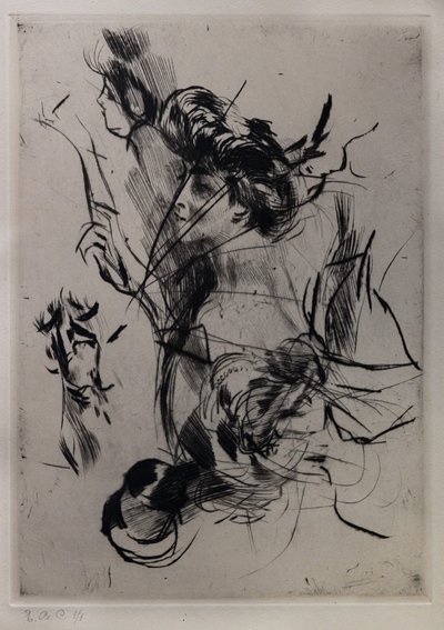 Portret młodej kobiety z postaciami autorstwa Giovanni Boldini
