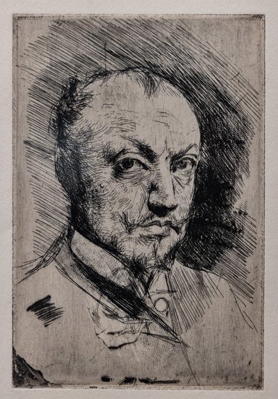 Autoportret, ok. 1890 r. (sucha igła, ruletka i akwaforta na papierze) autorstwa Giovanni Boldini
