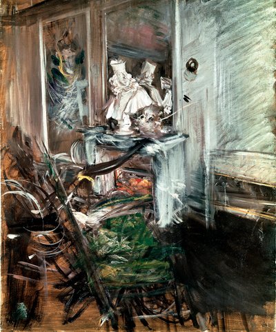 „Kardynał” Berniniego w pokoju malarza. Obraz Giovanniego Boldiniego (1842-1931) ok. 1899 r. Olej na płótnie. Wymiary: 53x46cm. Pistoia, kolekcja Boldini autorstwa Giovanni Boldini