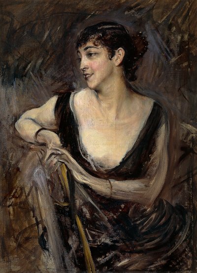 Hrabina De Rasty siedząca – Giovanni Boldini (1842-1931), olej na płótnie, ok. 1879 autorstwa Giovanni Boldini