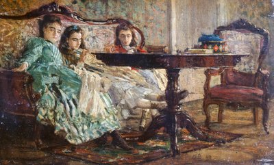 Siostry Laskaraki – Giovanni Boldini (1842-1931), olej na drewnie autorstwa Giovanni Boldini