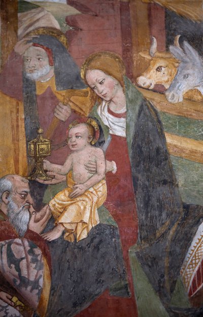 Adoracja Trzech Króli, ok.1492 (detal z 3702450) autorstwa Giovanni Canavesio