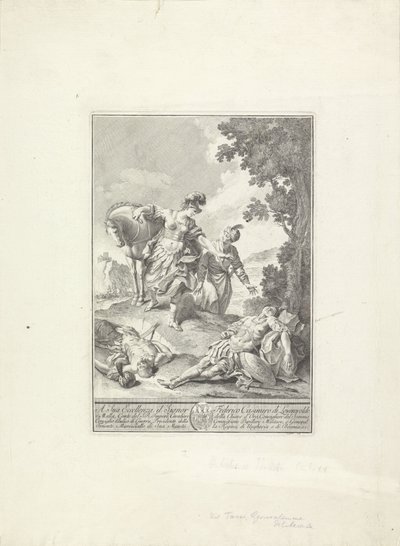 Scena z „La Gerusalemme liberata” Tasso autorstwa Giovanni Cattini (attributed to)