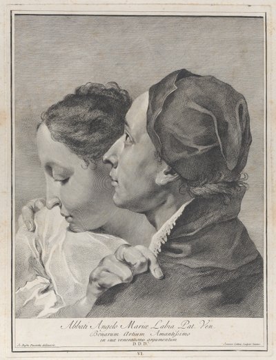 Młody mężczyzna obejmujący dziewczynę, 1743. autorstwa Giovanni Cattini
