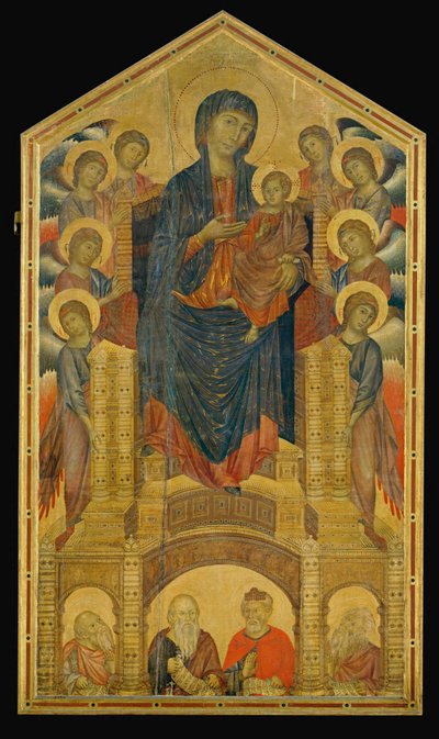 Madonna Trójcy Świętej, namalowana około 1260 roku dla kościoła Trójcy Świętej we Florencji (obraz na drewnie) autorstwa Giovanni Cimabue