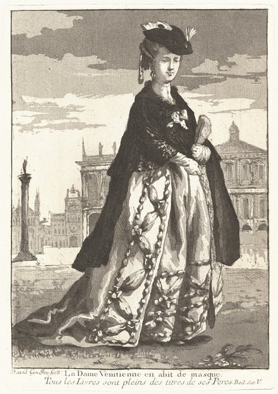 La Dame Venitienne en habit de masque (Wenecka kobieta w karnawałowej sukni) autorstwa Giovanni David