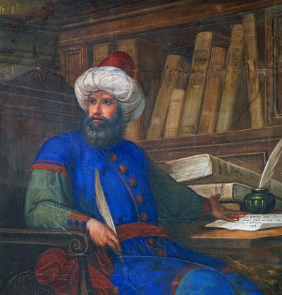 Portret Andrei Alpago (1450-1522), lekarza i filozofa, fresk Giovanniego De Mina (1786-1859), ratusz, Belluno, Veneto, Włochy autorstwa Giovanni De Min