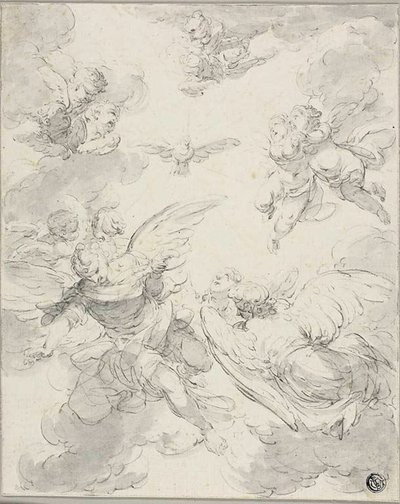Duch Święty i Aniołowie autorstwa Giovanni Domenico Ferretti