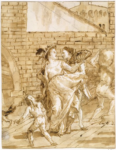 Eine Flirterei autorstwa Giovanni Domenico Tiepolo