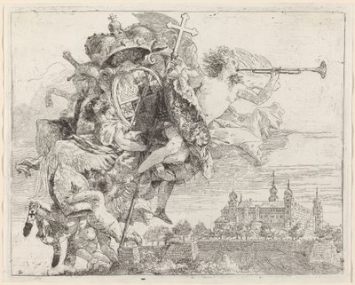 Ramiona Karola Philippa von Greiffenklau, księcia biskupa Würzburga autorstwa Giovanni Domenico Tiepolo