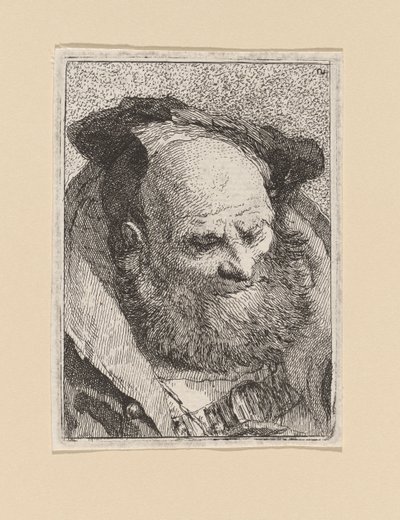 Brodaty starzec, z Raccolta di Teste (zbioru głów) autorstwa Giovanni Domenico Tiepolo