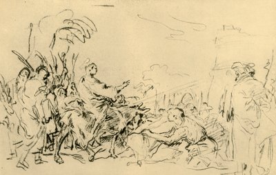 Wjazd Chrystusa do Jerozolimy, c1759, 1928 autorstwa Giovanni Domenico Tiepolo