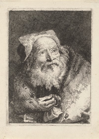 Starszy Pan z Bransoletą, z Raccolta di Teste (Kolekcja Głów) autorstwa Giovanni Domenico Tiepolo