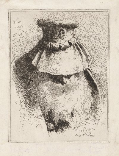 Starszy mężczyzna w dużym kapeluszu, z Raccolta di Teste (Kolekcja głów) autorstwa Giovanni Domenico Tiepolo
