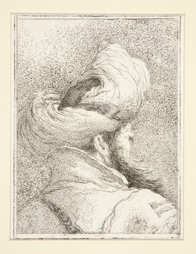 Głowa Turka, z serii Raccolta di Teste, Libro Secondo (Zbiór głów, księga druga) autorstwa Giovanni Domenico Tiepolo
