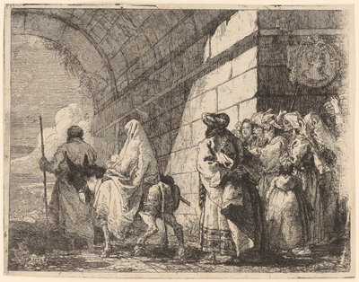 Święta Rodzina opuszcza miasto autorstwa Giovanni Domenico Tiepolo