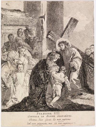 Jezus pociesza płaczące kobiety z Jerozolimy autorstwa Giovanni Domenico Tiepolo