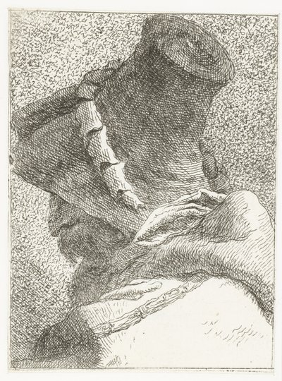 Mężczyzna z odwróconą głową w kapeluszu Kolekcja głów (tytuł serii) Raccolta di Teste (tytuł serii) autorstwa Giovanni Domenico Tiepolo