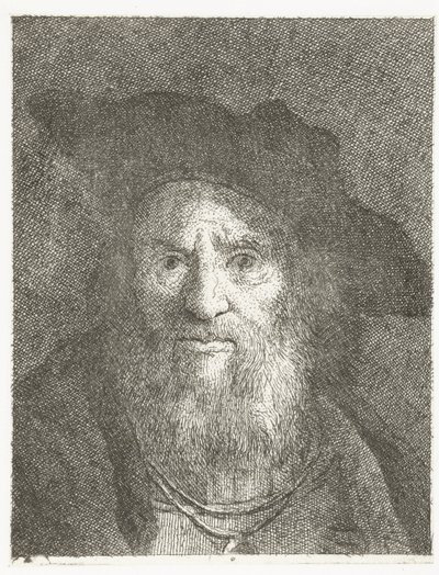 Mężczyzna z beretem Kolekcja głów (tytuł serii) Raccolta di Teste (tytuł serii) autorstwa Giovanni Domenico Tiepolo