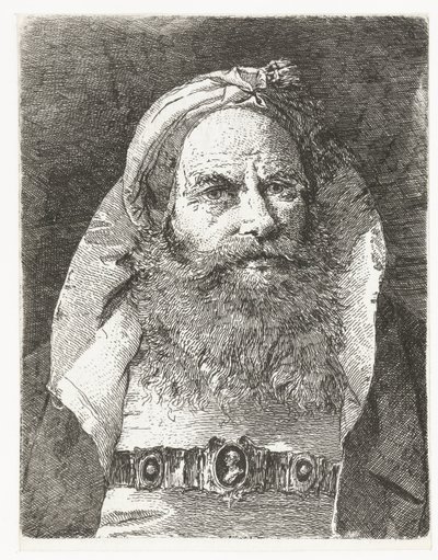 Mężczyzna w małym turbanie Kolekcja głów (tytuł serii) Raccolta di Teste (tytuł serii) autorstwa Giovanni Domenico Tiepolo