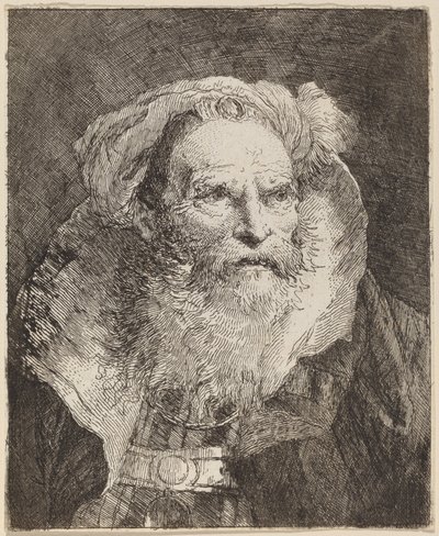 Stary człowiek medytujący autorstwa Giovanni Domenico Tiepolo