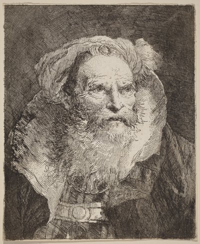 Stary mężczyzna medytujący autorstwa Giovanni Domenico Tiepolo