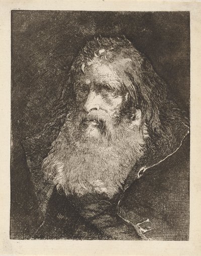 Stary człowiek z gołą głową, z Raccolta di Teste (Kolekcja głów) autorstwa Giovanni Domenico Tiepolo
