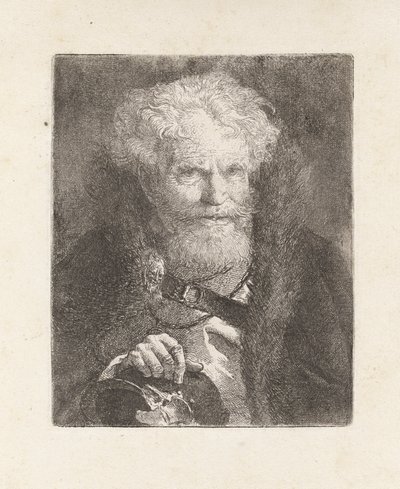 Stary człowiek w hełmie, z Raccolta di Teste (Kolekcja głów) autorstwa Giovanni Domenico Tiepolo