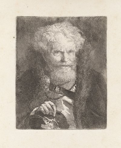 Stary mężczyzna w hełmie, z Raccolta di Teste (Zbiór głów) autorstwa Giovanni Domenico Tiepolo