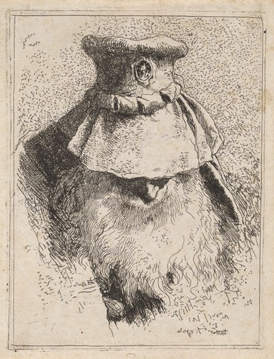 Stary człowiek w dużym kapeluszu, z Raccolta di Teste (Kolekcja głów) autorstwa Giovanni Domenico Tiepolo