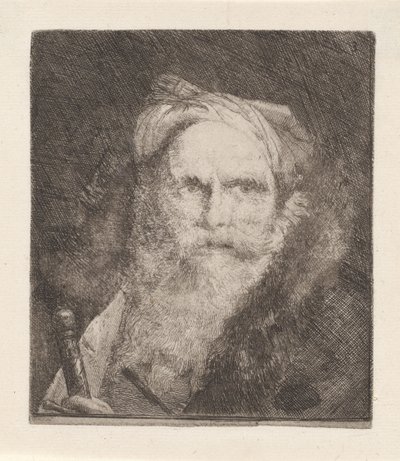 Starzec z mieczem, z Raccolta di Teste (Zbiór głów) autorstwa Giovanni Domenico Tiepolo