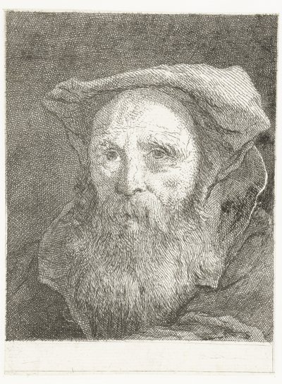 Starzec z brodą i beretem Kolekcja głów (tytuł serii) Raccolta di Teste (tytuł serii) autorstwa Giovanni Domenico Tiepolo